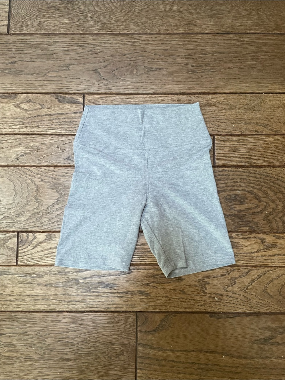 Province of Canada Cotton High-Rise Bike Shorts in Heather Gray